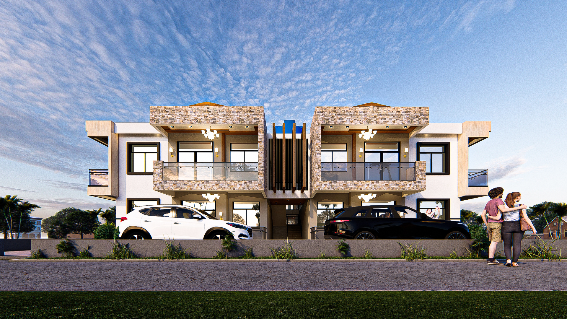 Façade frontale de la résidence R+1